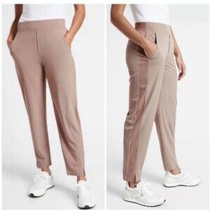 Athleta Pants Women 8 Rose Pink Brooklyn Ankle Pull On Stretch Travel Athleisure